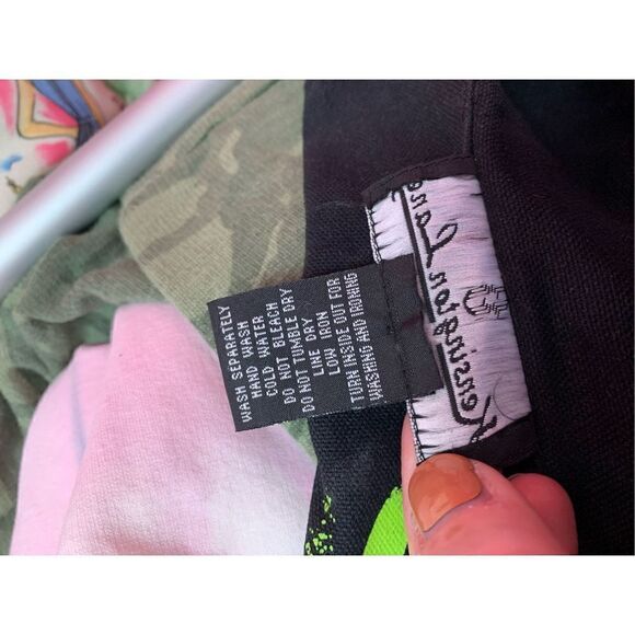 Kensington Lane Women's Black Hand Painted Tropical Art Silk Shirt Jacket Small - Picture 7 of 7